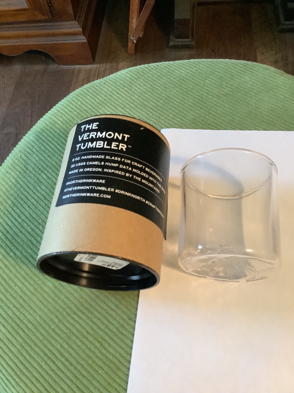 The Vermont Tumbler Camel’s Hump handmade glasses